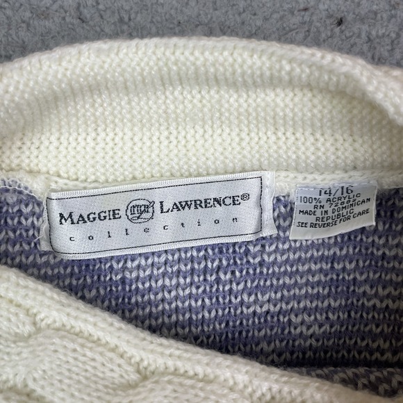 Vintage Maggie Lawrence Sweater Women's 14/16 Acrylic Fair Isle USA - Picture 2 of 7